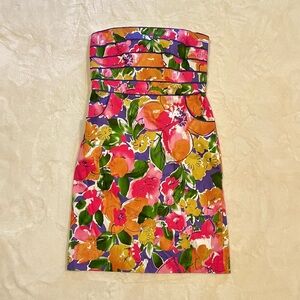 Spense Floral Strapless Dress